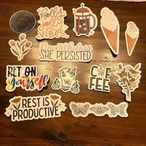 Stickers bundle of 13 all new for water bottles or other use